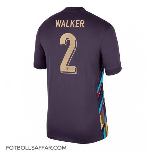 England Kyle Walker #2 Bortatröja EM 2024 Kortärmad